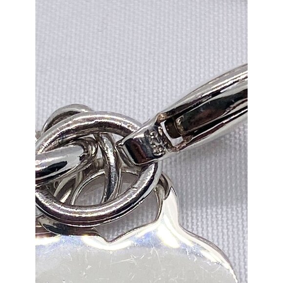 Tiffany & Co Sterling Silver Blank Heart Tag Charm Bracelet 7.75" - Picture 9 of 12